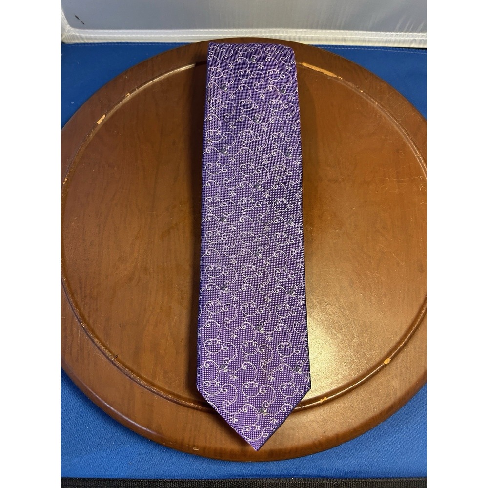 Alara‎ Purple Swirl Men's 100% Silk Tie Necktie
